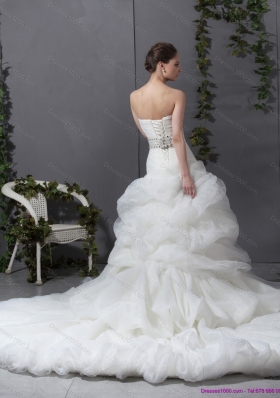 Perfect 2015 Strapless Wedding Dress with Beading and Ruching