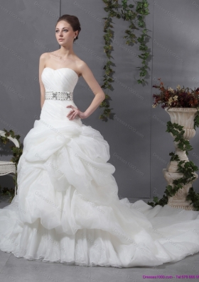 Perfect 2015 Strapless Wedding Dress with Beading and Ruching