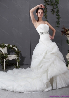 Perfect 2015 Strapless Wedding Dress with Beading and Ruching