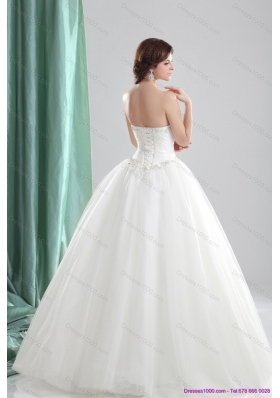 2015 New Style A Line Strapless Wedding Dress with Beading