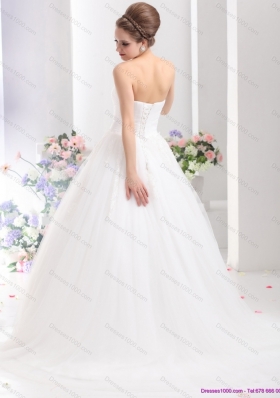 2015 New Style Sweetheart Wedding Dress with Lace