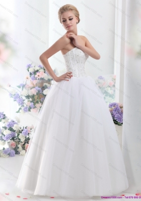 2015 Top Selling Sweetheart A Line Wedding Dress with Beading