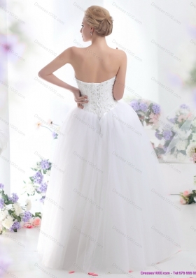 2015 Top Selling Sweetheart A Line Wedding Dress with Beading