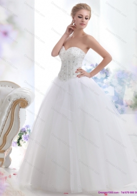 2015 Top Selling Sweetheart A Line Wedding Dress with Beading