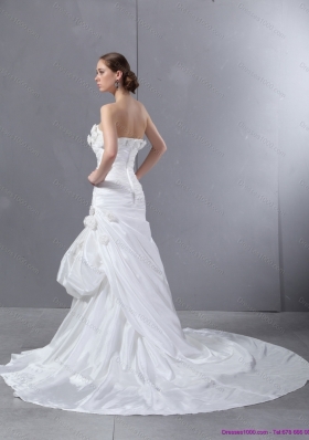 2015 Top Selling Sweetheart Wedding Dress with Court Train