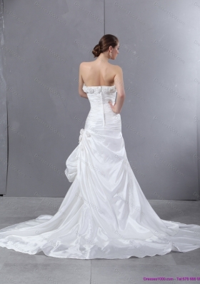 2015 Top Selling Sweetheart Wedding Dress with Court Train