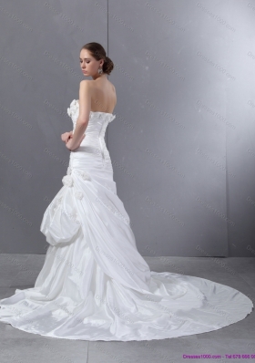 2015 Top Selling Sweetheart Wedding Dress with Court Train