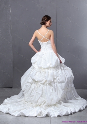 2015 Top Selling Sweetheart Wedding Dress with Lace and  Pick Ups