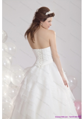 2015 Top Selling Sweetheart Wedding Dress with Paillette and Ruching