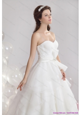 2015 Top Selling Sweetheart Wedding Dress with Paillette and Ruching