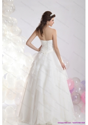 2015 Top Selling Sweetheart Wedding Dress with Paillette and Ruching