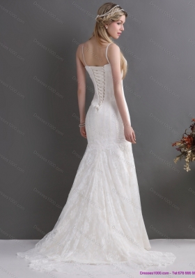 Brand New 2015 Spaghetti Straps Wedding Dresses with Lace