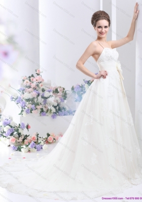 Perfect Sequines White Bridal Gowns with Hand Made Flower