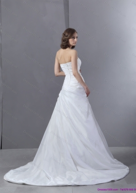 Top Selling 2015 Sweetheart Appliques and Ruching Wedding Dress