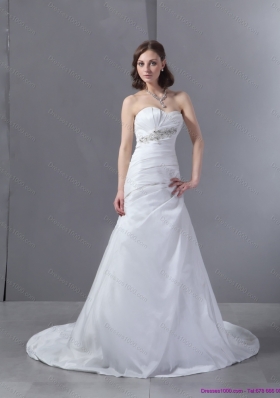 Top Selling 2015 Sweetheart Appliques and Ruching Wedding Dress