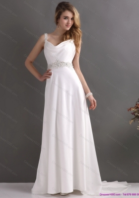 Top Selling Straps Wedding Dress with Paillette for 2015