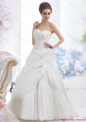 Strapless Ruffles and Beading White Bridal Gowns for 2015