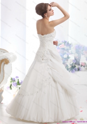 Strapless Ruffles and Beading White Bridal Gowns for 2015