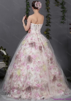 2015 Beautiful Multi Color Quinceanera Gowns with Hand Made Flowers