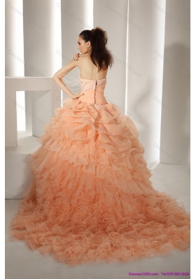 2015 New Style Quinceanera Dresses with Hand Made Flowers and Ruffled Layers