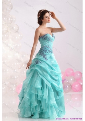 2015 Perfect Sweetheart Floor Length Quinceanera Dresses with Appliques