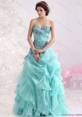2015 Perfect Sweetheart Floor Length Quinceanera Dresses with Appliques