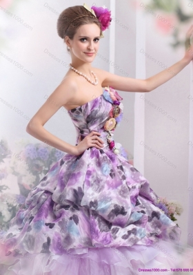 Luxurious 2015 Multi Color Sweet Sixteen Dresses with Hand Made Flowers and Ruffles