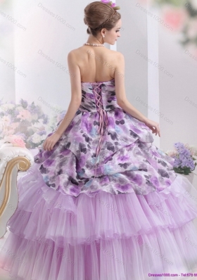 Luxurious 2015 Multi Color Sweet Sixteen Dresses with Hand Made Flowers and Ruffles