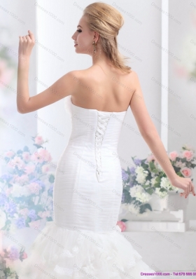 2015 Elegant Brand New Strapless Wedding Dress with Mermaid