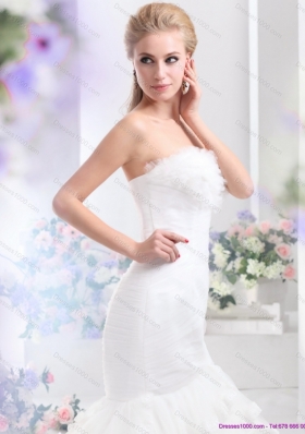 2015 Elegant Brand New Strapless Wedding Dress with Mermaid