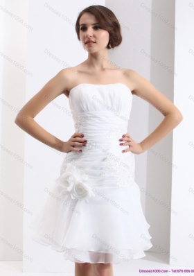 2015 Elegant Strapless Wedding Dress with Knee-length