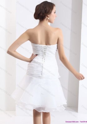 2015 Elegant Strapless Wedding Dress with Knee-length