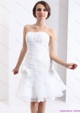 2015 Elegant Strapless Wedding Dress with Knee-length