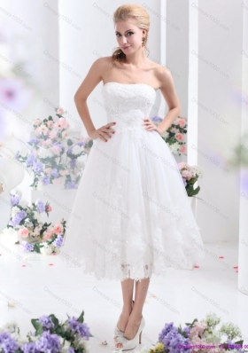 Elegant Discount White Strapless Ruffled Bridal Gowns with Sequins