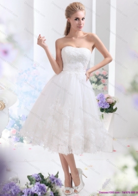 Elegant Discount White Strapless Ruffled Bridal Gowns with Sequins