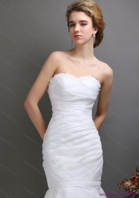 Sturning 2015 Strapless Mermaid Wedding Dress with Brush Train