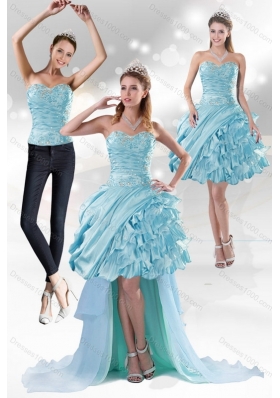 Sweetheart 2015 Detachable Prom Skirts with Beading and Ruffled Layers
