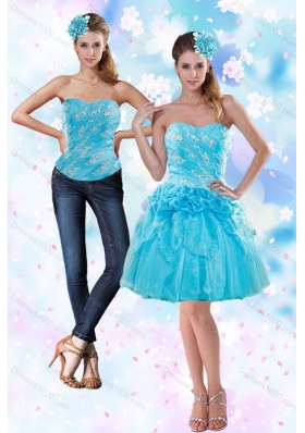2015 Appliques and Pick Ups Strapless Detachable Prom Skirts in Baby Blue