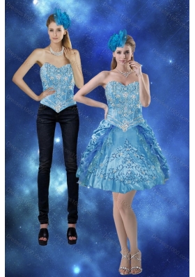 2015 Sweetheart Detachable Prom Skirts with Embroidery and Pick Ups