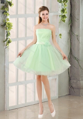 Ruffled Layers Sweetheart Quinceanera Dress and Ruching Apple Green Dama Dresses and Rose Pink Little Girl Dress