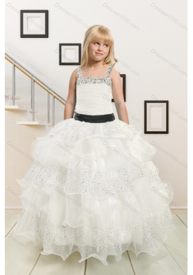 White Strapless Beading Quinceanera Dress and Baby Pink Short Beading Prom Dresses and  Affordable Little Girl Pageant Dress with Beading and Ruffles