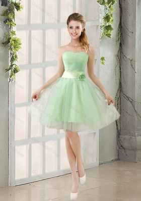 Beading Multi Color Sweetheart Quinceanera Gown and Apple Green Short Prom Dresses and  Straps Ruffles Little Girl Dress