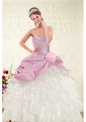 Elegant Multi Color Strapless Hand Made Flower Quinceanera Dress and Ruching Pretty Prom Dresses and Ruffles Straps Little Girl Dress