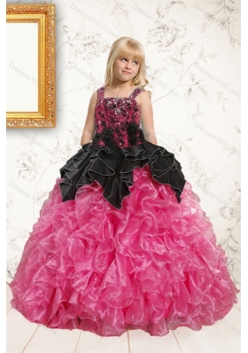 Multi Color Sweetheart Quinceanera Gown and Strapless Hand Made Flower Prom Dresses and   Ruffles and Beading Little Girl Dress