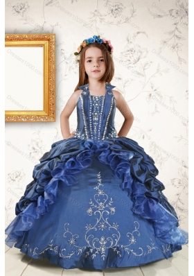 Elegant Ruffles and Embroidery Quinceanera Gown and Watermelon Long Prom Dresses and Embroidery Little Girl Dress