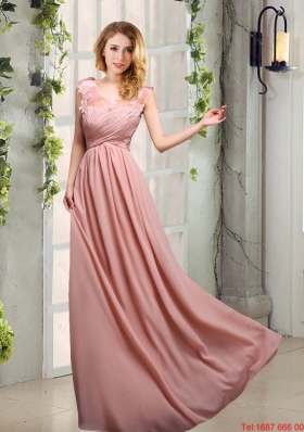 2016 Summer Cheap Ruching Dama Dresses in Peach