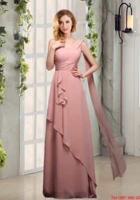 2016 Summer Cheap Ruching Dama Dresses in Peach