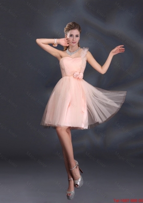 Luxurious 2016 Fall Baby Pink Mini Length Dama Dresses