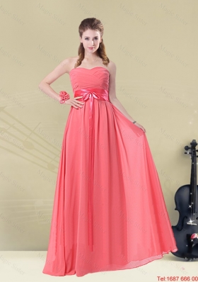 2016 Summer Cheap Watermelon Dama Dresses with Ruch and Beading