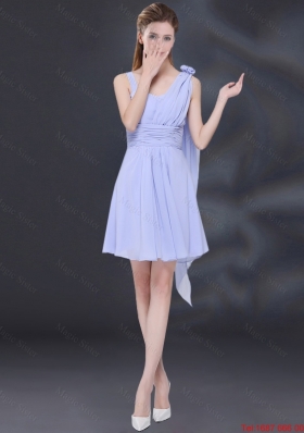 Luxurious 2016 Fall Chiffon Lace Up Dama Dress in Lavender